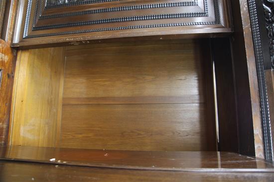 A large Dutch or Flemish oak two door wardrobe or kast, W.6ft 5in. H.7ft 7.5in.